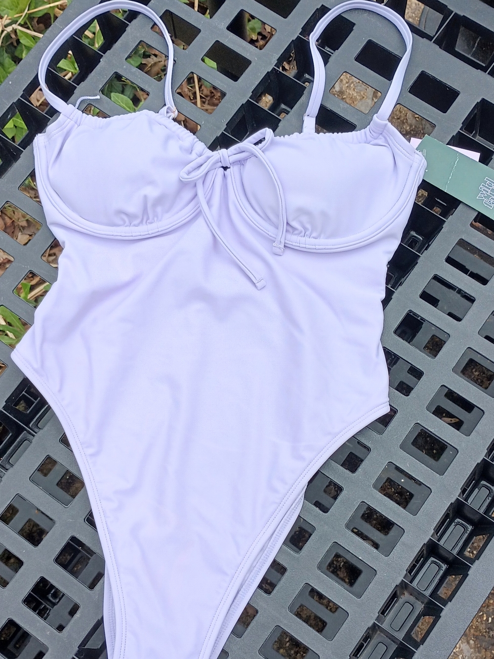 wild fable Lavender Tie-Front One-Piece Swimsuit NWT - Picture 3 of 10